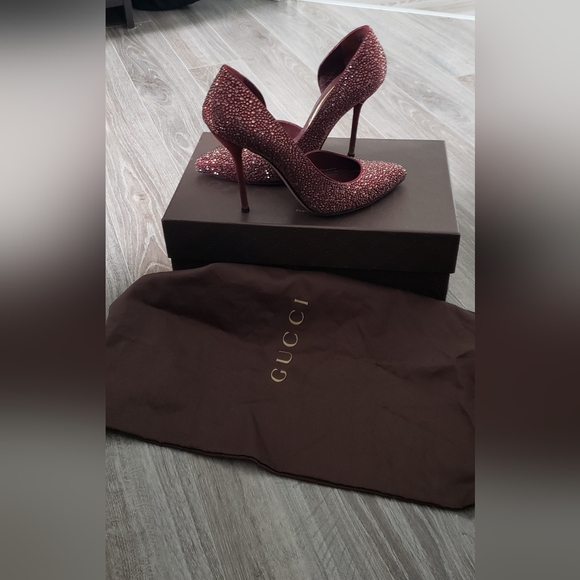 Gucci red glitter heel pumps - Picture 7 of 11